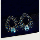 1 Pair gorgeous Beautiful Diamond Sapphire Earrings Accessories Gift earrin I5B7