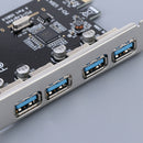 5 Gbps PCI Express to USB 3.0 Hub Splitter Card External Expansion, 4 Ports for