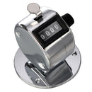Round Base 4 Digit Manual Hand Tally Mechanical Palm Click Counter