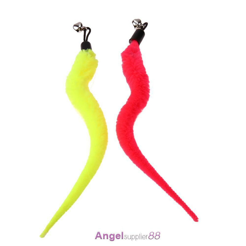 5pcs Colorful Pet Kitten Cat Teaser Replacement Refill Plush With Bell