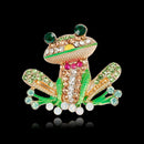 Cartoon Frog Rhinestone Brooch Clothes Lapel Jacket Enamel Badges Ornaments