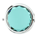 Travel Compact Pocket Crystal Folding Makeup Mirror ,Ocean Blue X6G3