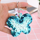Butterfly Keychain Glitter Sequins Key Ring Women Car Bag Pendant (Blue) A