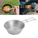 Portable Outdoor Folding Bowls Stainless Steel Plate Camping Cookware Food  K9G8
