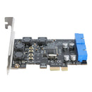 Front PCI-E to 19/20 Pin Adapter Desktop USB 3.0 PCI Express Expansion Card A
