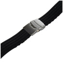 Black Silicone Rubber Watch Straps Watch Strap folding clasp Waterproof tap