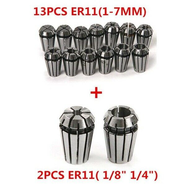 15pcs/set ER11 Precision Spring Collet Set For CNC Engraving Machine Lathe Mi Y8
