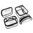 4Pcs Waterproof Transparent Pvc Bath Cosmetic Bag Women Make Up Case Travel