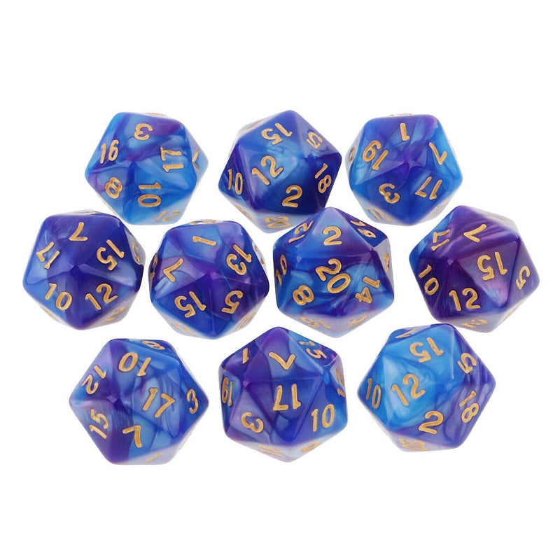 10pcs 20 Sided Dice D20 Polyhedral Dice for Dungeons & Dragons Table Game