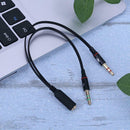 1 Female to 2 3.5mm Male Plug Y Splitter Stereo Mic Audio Adapter Cable K1B