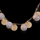 Fashion Bohemian Style Opal Beads Tassel Pendant Clavicle Chain Necklace A