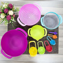 10* Rainbow Mixing Bowls Set Measuring Cups Spoon Nesting Whisking Kitchen Tools
