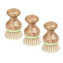 3 Pcs Bamboo Dish Brush Mini for Kitchen Sink Vegetable Cleaning Pans Scrub