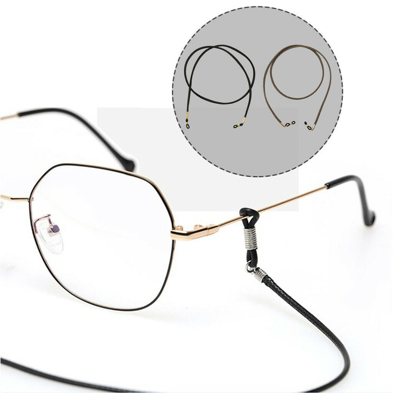 2x Soft PU Leather Reading Eyeglass Strap Holder Retainer Lanyard For Women Men