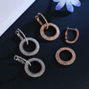 Fashion Luxury Round Earrings Lady Crystal Geometric Hoop Earrings Jewelry