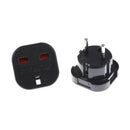 2pcs UK To EU Euro Europe European Travel Adaptor Plug 2 in 1 Adapter Black d Ew