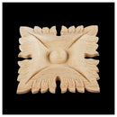 1pcs Rubber wood Carved Square Corner Flower Onlay Applique Unpainted Door  T2O1