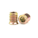 10Pcs Brass M8 E-Nut Wood Insert Interface Screws Hex Socket Nut Fittings  Z