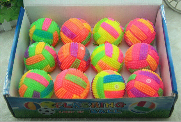 1x Kids Pets Toys LED Light Up Volleyball Flashing Bouncing Hedgehog Ball 6.5cm*