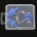 Adults Pairs Blue Swimming Silicone Ear Plugs with Nose Clip G3W2