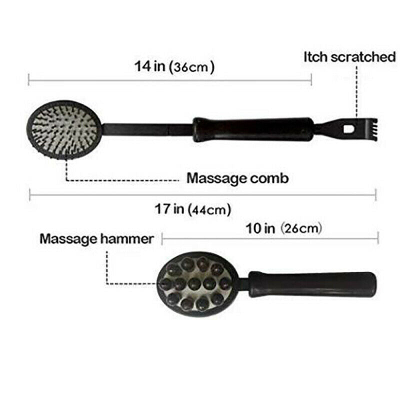 10" Long Black Red Plastic Back Knock Scratcher Relaxing Massage Hammer
