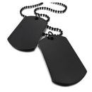 2 PCS Alloy Pendant Necklace Pendant Black Double Dog Tag plate Army Tribal I7Y9