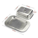 Butter Dish Box Container Cheese Server Storage Keeper Tray Stainless Lid S M2K8