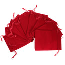 10 pieces Velvet Bags Wedding Party Gift Drawstring Jewelry Pouches Red