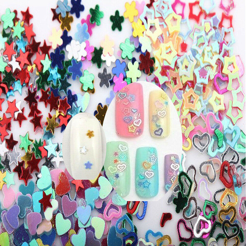5000PCS Mixed Sequins Nail Art DIY Heart Star Flower Glitter Stickers Decals 3mm