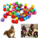 Wholesale 100X Sparkly Glitter Tinsel Pompom Balls Small Pom Ball Pet Cat Toys.