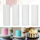 4Pcs/set  Cake Decorating Comb Icing Smoother Scraper Pastry Design Baking SEAU
