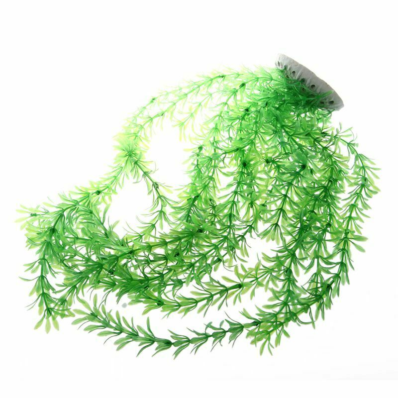 Green Plastic Plant Decor 24" for Fish Tank Aquarium B5Y8
