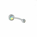 12pcs Europe And America Double Diamond Stainless Steel Belly Nail Button Rings