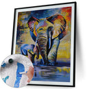 DIY Colorful Elephant Painting By Numbers Kit Canvas Oil Art Picture Craft