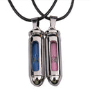 Pair of Couple Bullet Sand Clock Pendant Necklace Boy Girl Jewelry       A