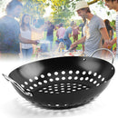 Grill Pan Easy Clean Home Kitchen With Handle Non Stick Round Roasting BBQ Plate