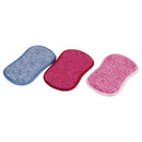 Antibacterial Microfiber Kitchen Scouring Pads Double Side Sponges Scourer
