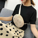 Women'S Straw Braided Cross-Body Bag Round Flower Embroidery Ethnic Wind Me