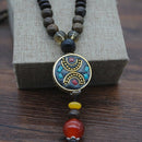 Handmade Ethnic Style Wooden Beads Sweater Chain Nepal Beads Accessories Li