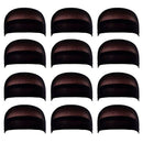 1 Set 12 Pack Black Wig Stockings Wig Caps Stretchy Nylon Closed End Wig Ne T1M2