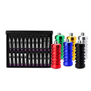 22Pcs Stainless Steel Tattoo Nozzle Tips Set with 6 Colors Aluminum Ribbed