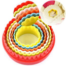 6X Colorful Double Sided Plain/Crinkle Round Cookie kitchen Cutters Tool US