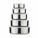 5 pcs Mixing Bowl Deepened Fruit Salad Bowl Bakery Cookware Stainless Steel