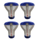 4Pcs Pool Floating Chlorine Adjustable Dispenser 5" Bromine w/ Thermometer