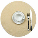 Indoor & Outdoor Round Woven Placemat, Set of 6 Perfect for Fall, Dinner Pa
