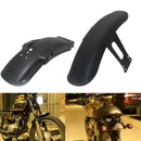 1Set Black Metal Motorcycle Rear And Front Fender Mud Guard Cover Protector