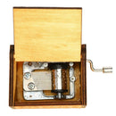 Retro Wooden Hand Cranked Music Box Christmas Gift Party Household Decor