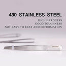 1*Double-sided Stainless Steel Comb Eyebrow Tweezers Tools Removal Hair H7K4