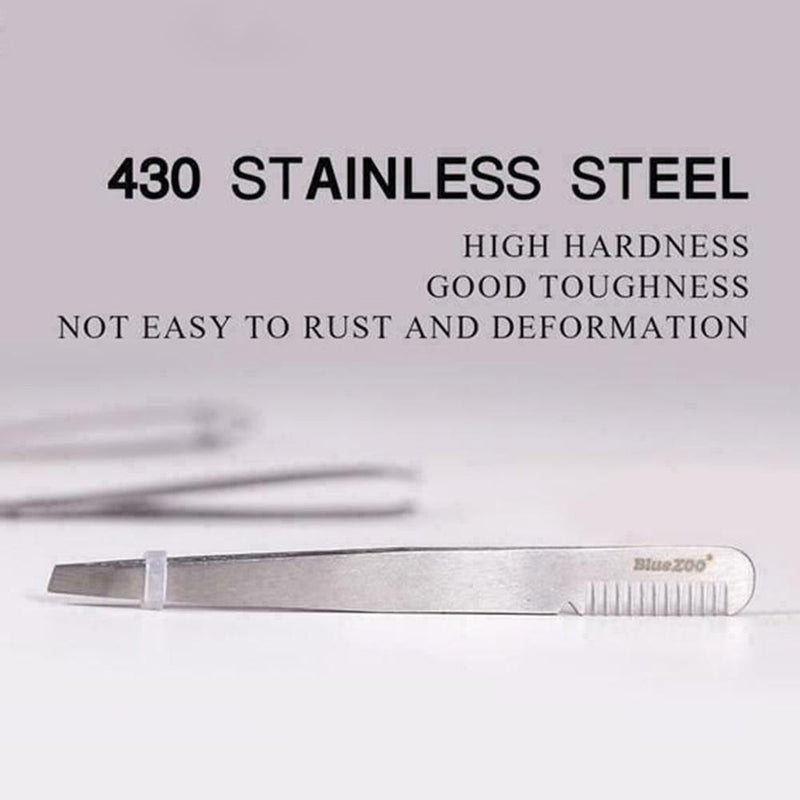1*Double-sided Stainless Steel Comb Eyebrow Tweezers Tools Removal Hair H7K4