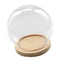 Glass Display Cloche Bell Jar Dome Flower Vase & Wooden Base 15cmx14cm (DXH)